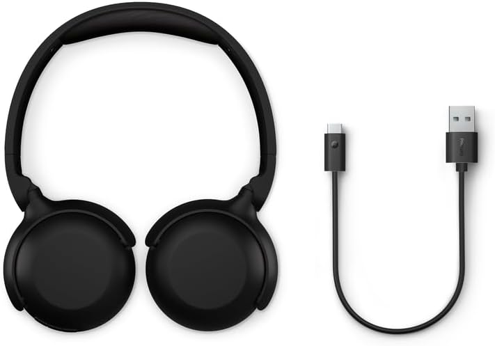 PHILIPS H2209 Wireless Bluetooth On-Ear Headphones with Dynamic Bass, 25H Battery Life & Clear Calls – Matte Black