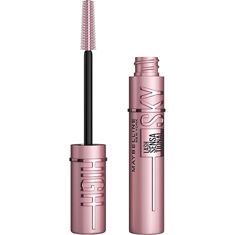 Maybelline Lash Sensational Sky High Washable Mascara, Volumizing & Lengthening Makeup for Full, Defined Lashes, Buildable Formula, Blackest Black, 1 Count